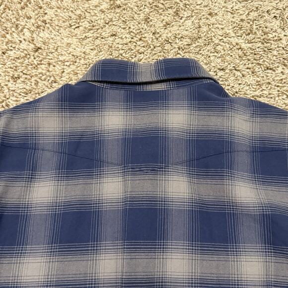 Taylor Stitch Pearl Snap Button Up Shirt Western Blue Grey Plaid Size 46 / XXL - Picture 7 of 7